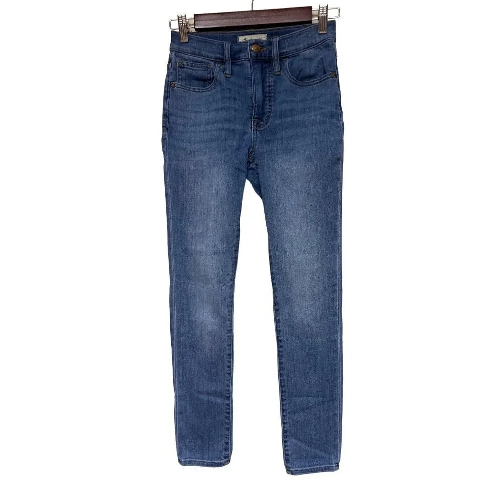 Madewell 9" Mid-Rise Skinny Denim Blue Jeans Women's Size 24 - Picture 1 of 12